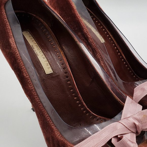 Stella McCartney Crushed Velvet Peep-toe Pumps - Picture 7 of 16